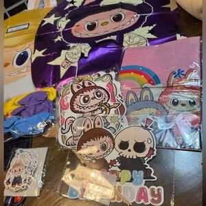 Labubu Monsters Birthday Party Decor Set cake topper, cupcake pics, balloons NEW